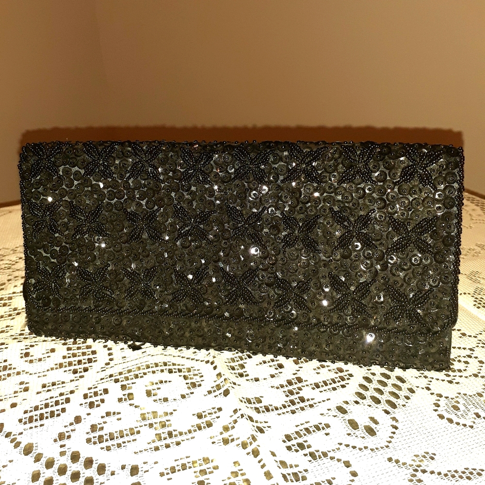 Black Sequin Clutch
